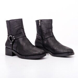 Sole Society Women Karisa Black Leather Harness Moto Bike Ankle Boots sz 7.5